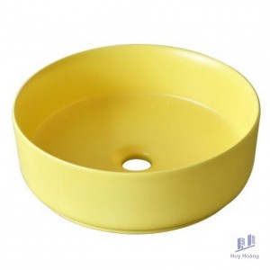 Chậu Lavabo Kanly SU524 Đặt Bàn Sứ Tròn Màu Vàng 360x120 mm