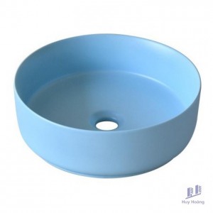 Chậu Lavabo Kanly SU525 Đặt Bàn Sứ Tròn Màu Xanh Da Trời 360x120 mm