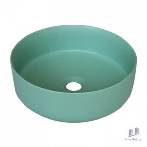 Chậu Lavabo Kanly SU526 Đặt Bàn Sứ Tròn Màu Xanh Ngọc 360x120 mm