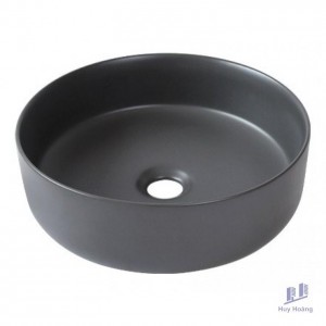 Chậu Lavabo Kanly SU527 Đặt Bàn Sứ Tròn Màu Xám 360x120 mm