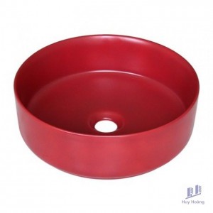 Chậu Lavabo Kanly SU528 Đặt Bàn Sứ Tròn Màu Đỏ 360x120 mm