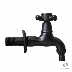 Vòi Nước Lạnh Kanly GCT01B Gắn Tường Bằng Đồng Màu Đen