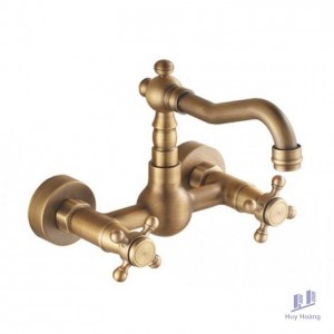 Vòi Lavabo Kanly GCT06 Nóng Lạnh Gắn Tường Bằng Đồng
