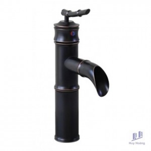 Vòi Lavabo Kanly GCV02B Nóng Lạnh Bằng Đồng Màu Đen