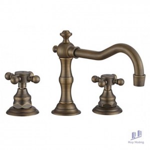 Vòi Lavabo Kanly 3 Lỗ GCB07 Nóng Lạnh Bằng Đồng Cổ Điển
