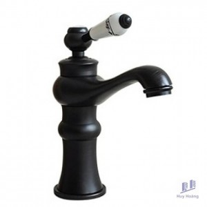 Vòi Lavabo Kanly GCV03B Nóng Lạnh Bằng Đồng Cổ Điển Màu Đen