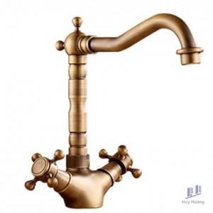 Vòi Lavabo Kanly GCC05 Nóng Lạnh Bằng Đồng Cổ Điển