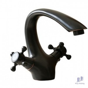 Vòi Lavabo Kanly GCV07B Nóng Lạnh Cổ Điển Màu Đen