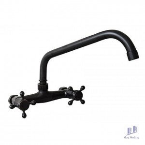 Vòi Rửa Chén Kanly GCT05B Nóng Lạnh Gắn Tường Màu Đen