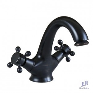 Vòi Lavabo Kanly GCV05B Nóng Lạnh Bằng Đồng Màu Đen