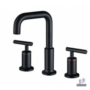 Vòi Lavabo 3 Lỗ Kanly GCB05B Nóng Lạnh Bằng Đồng Màu Đen