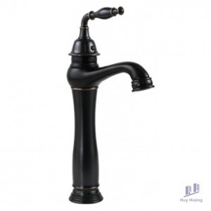 Vòi Lavabo Kanly Cổ Cao GCA14B Bằng Đồng Cổ Điển Màu Đen