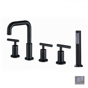 Vòi Lavabo 5 Lỗ Kanly GCB09B Nóng Lạnh Bằng Đồng Màu Đen