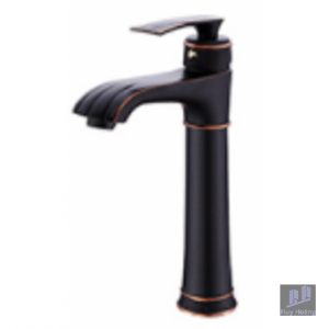 Vòi Lavabo Cổ Cao Kanly GCA41B Nóng Lạnh Bằng Đồng Màu Đen