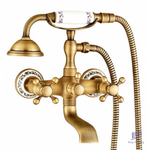 Vòi Sen Tắm Kanly GCS03 Nóng Lạnh Hoa Văn Cổ Điển Đồng Thau