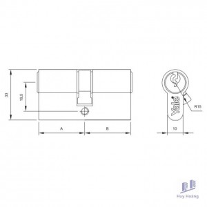 Ruột Khóa Yale 10-0502-3232-00-22-11 Hai Đầu Chìa Màu Niken Mờ