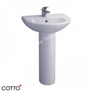 Chậu Lavabo COTTO C014/C411 Wedy Chân Dài