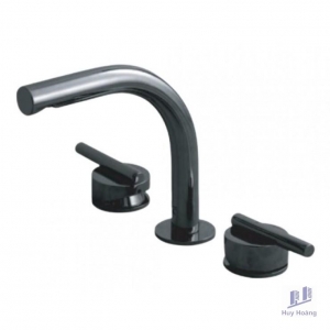 Vòi Lavabo COTTO CPF202A#BN2 Nóng Lạnh Màu Đen Quil 3 Lỗ