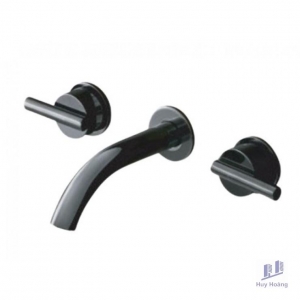 Vòi Lavabo COTTO CPF203A#BN2 Gắn Tường Nóng Lạnh Màu Đen Quil
