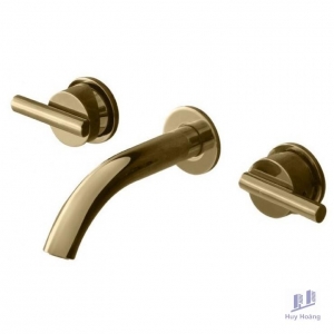 Vòi Lavabo COTTO CPF203A#GR2 Gắn Tường Nóng Lạnh Màu Vàng Quil