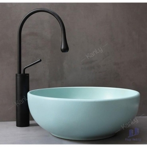Vòi Lavabo Kanly GCC21B Thân Cao Nóng Lạnh Màu Đen